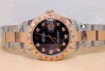 NEW Datejust 2-Tone Rose Gold Black Face Diamond Watch